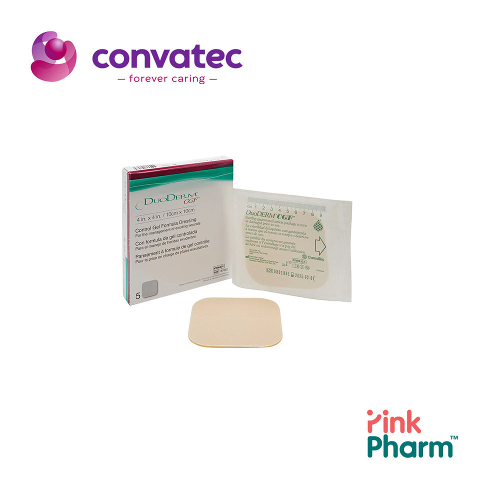 187660 Convatec DUODERM CGF Control Gel Formula Dressing แผ่นปิดแผลดูโอเดิร์มซีจีเอฟ ขนาด 10x10 cm (5 ชิ้น /กล่อง)
