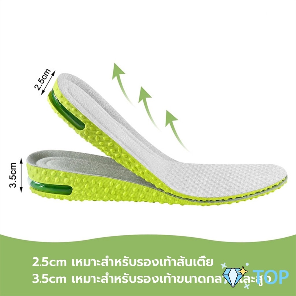 แผ่นเสริมส้นรองเท้า ระบายอากาศ เพิ่มส่วนสูง พื้นรองเท้าระบายอากาศ 1.5cm 2.5cm 3.5cm Heightened insole