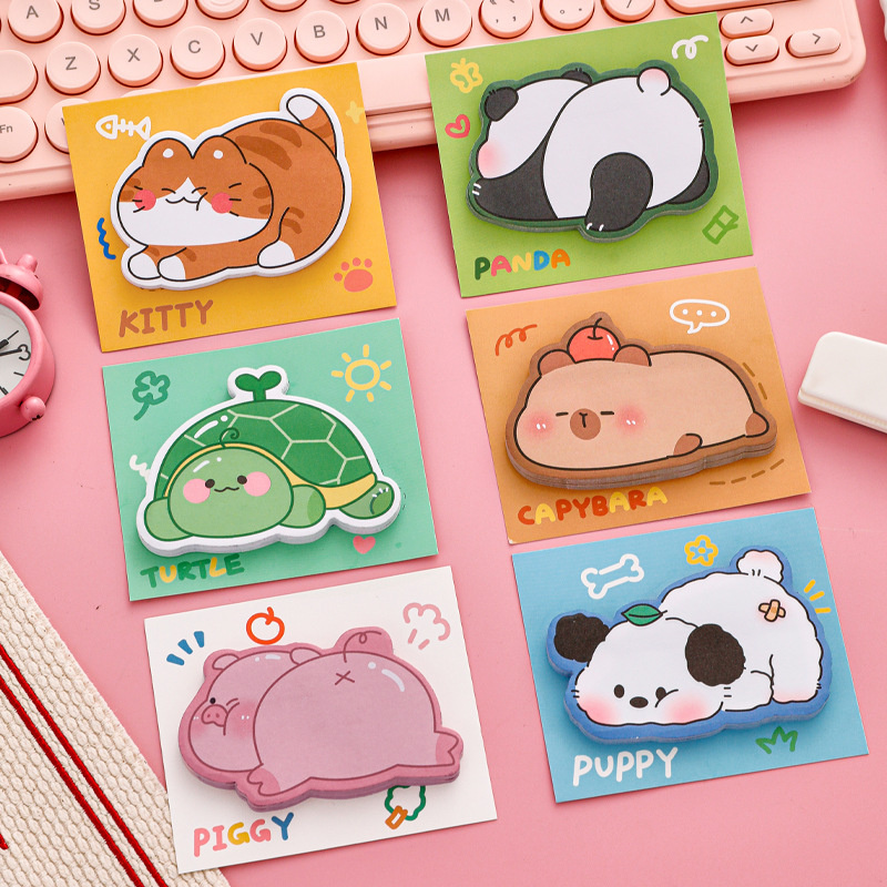30 ชิ้นสัตว์น่ารัก Sticky Notes น่ารัก Kawaii Sticky กระดาษสนุก Pastel Art Party Self กาว Notepads สําหรับเด็กผู้หญิงโรงเรียนเครื่องเขียนสํานักงาน