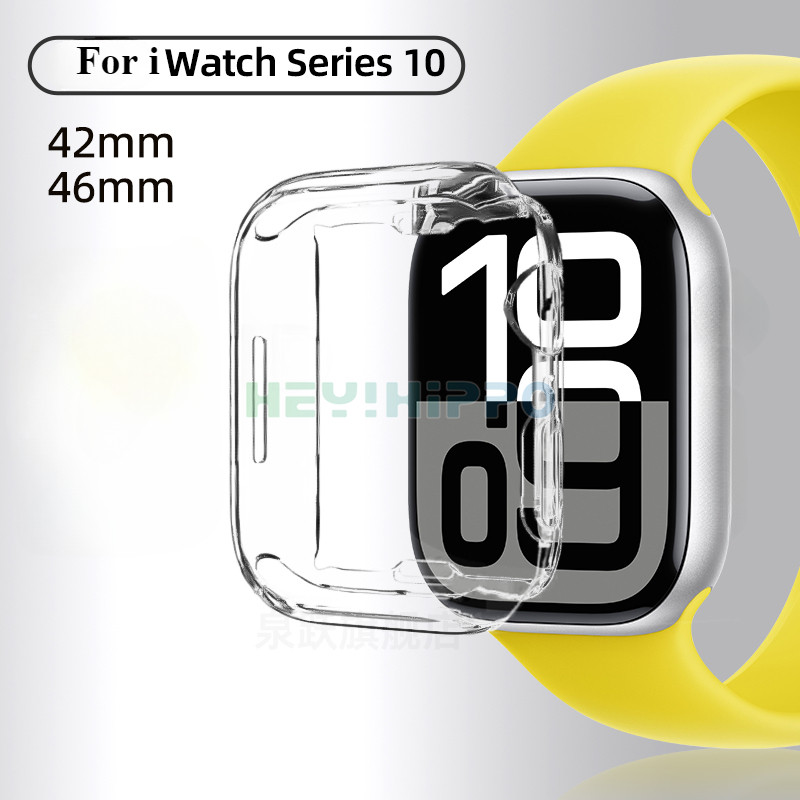 ครอบคลุมเต็มรูปแบบtpuป้องกันกรณีสําหรับiwatch S10 42 มม.46 มม.โปร่งใสวงกลมรูนาฬิกาสําหรับIwatch Series 10 9 8 7 se 6 5 4 3 Ultra2 49 มม.45 มม.41 มม.44 มม.40 มม.38 มม.กรณี