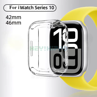 ครอบคลุมเต็มรูปแบบtpuป้องกันกรณีสําหรับiwatch S10 42 มม.46 มม.โปร่งใสวงกลมรูนาฬิกาสําหรับIwatch Series 10 9 8 7 se 6 5 4 3 Ultra2 49 มม.45/41/44/40/38 มม.กรณี