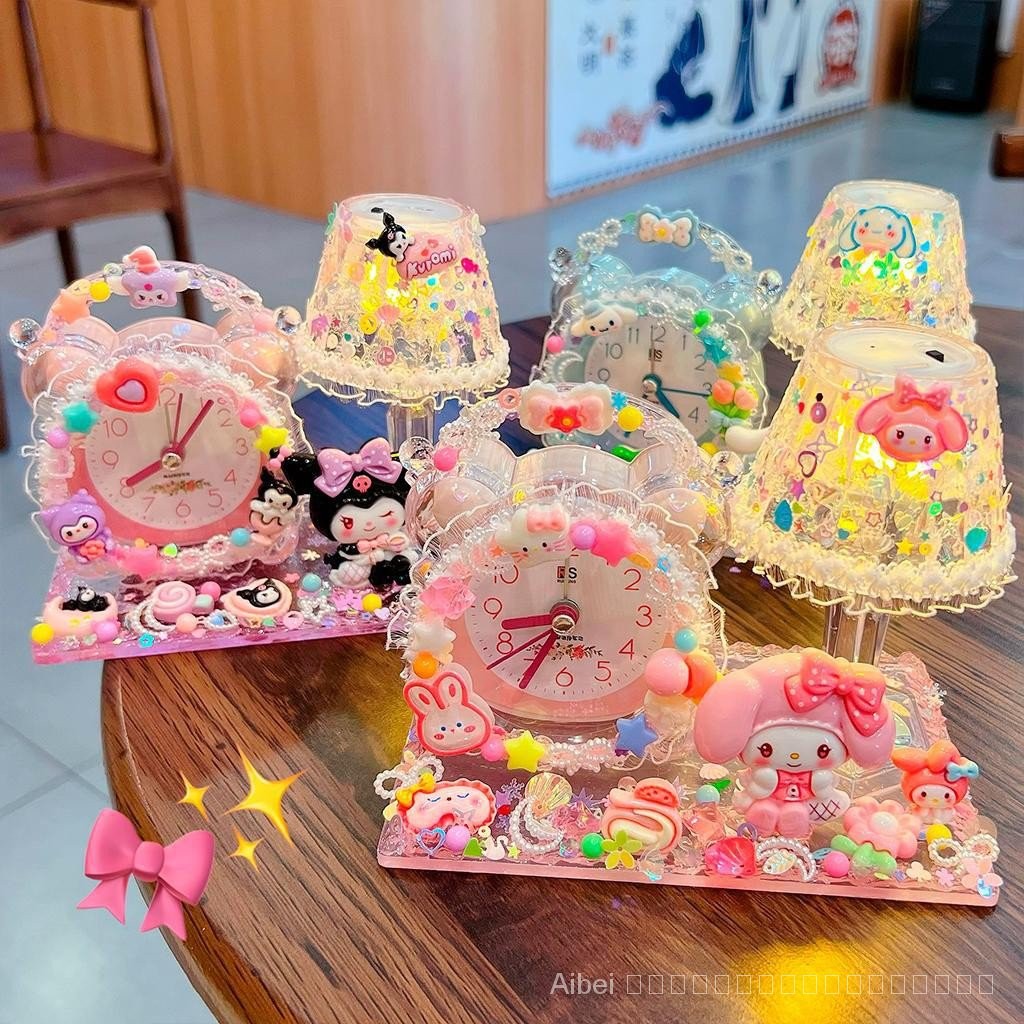 ของขวัญวันเกิด. นาฬิกาปลุก DIY โคมไฟกลางคืนขนาดเล็กกาวครีมคริสตัลแพคเกจวัสดุ DIY โคมไฟเก็บแสง Magia