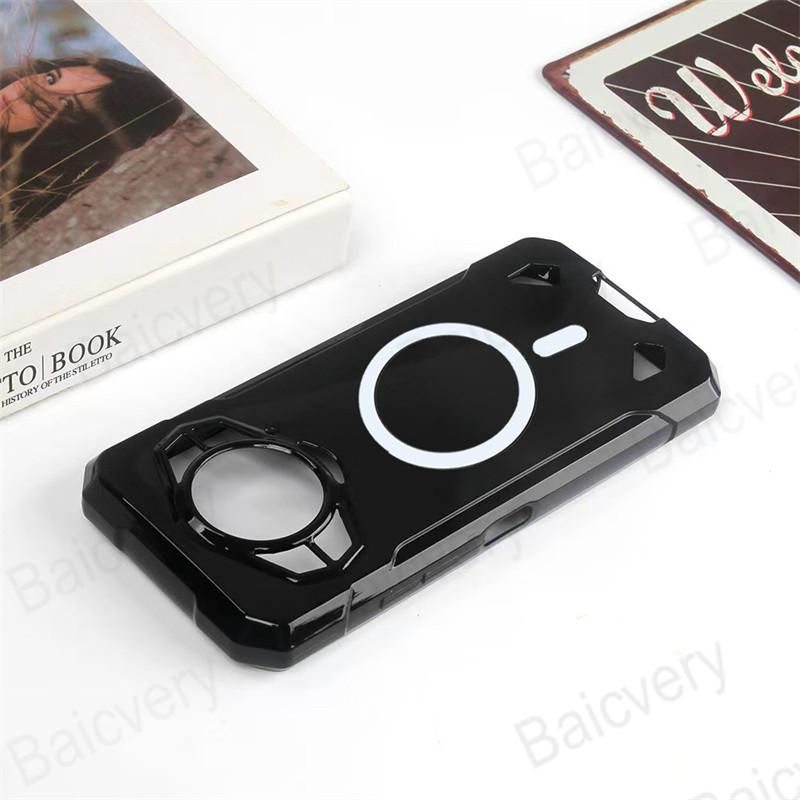 เคสโทรศัพท์สําหรับ Doogee S200 ซิลิโคนฝาหลังแบบนุ่มพร้อมสติกเกอร์ชาร์จไร้สายแบบแม่เหล็ก