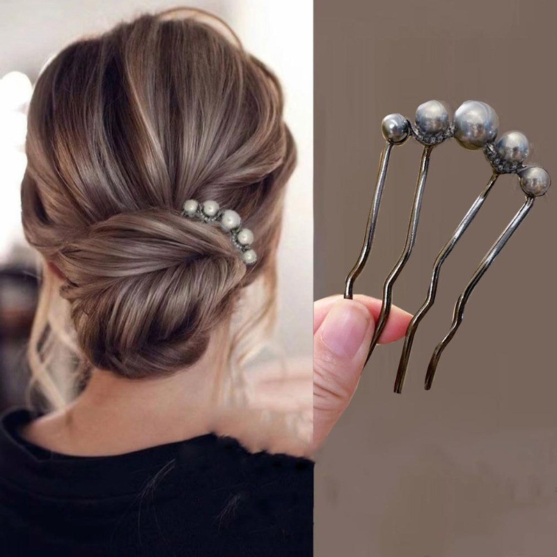 กิ๊บติดผม 4 ฟัน ย้อนยุค เกสียร์ล็อก สำหรับผู้หญิง ดัดแปลงผมง่าย