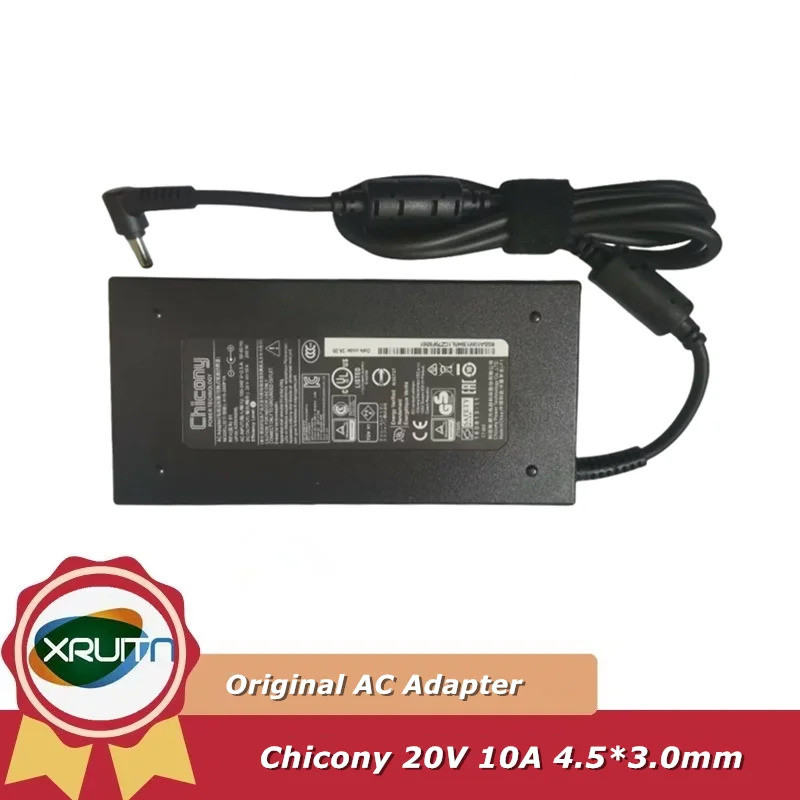 Chicony 20V 10A 200W A15-200P1A แล็ปท็อปอะแดปเตอร์ AC สําหรับ MSI KATANA 15 B12VEK B12VFK B12VGK B13