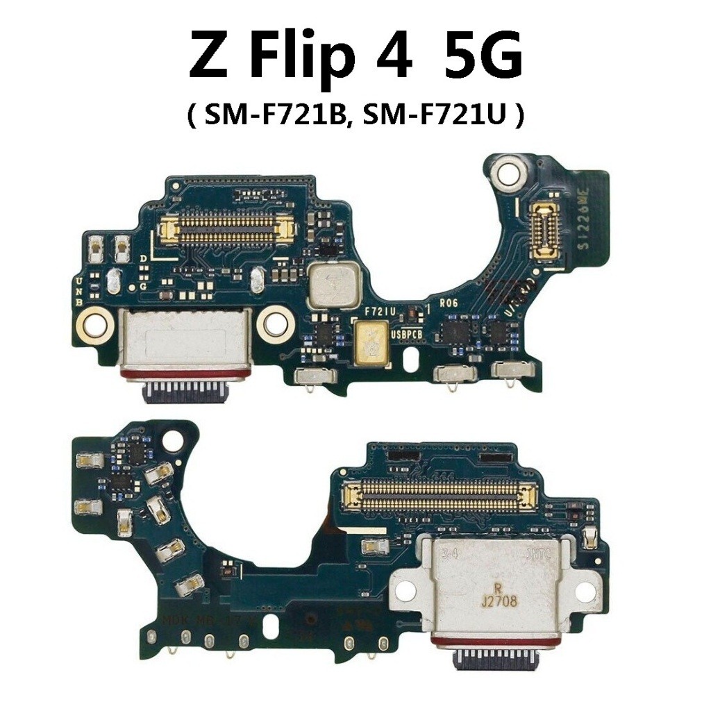Samsung Galaxy Z Flip4 5G ( SM-F721B / SM-F721U ) ข้อมูล USB ชาร์จพอร์ต PCB Dock Connector Mic Board