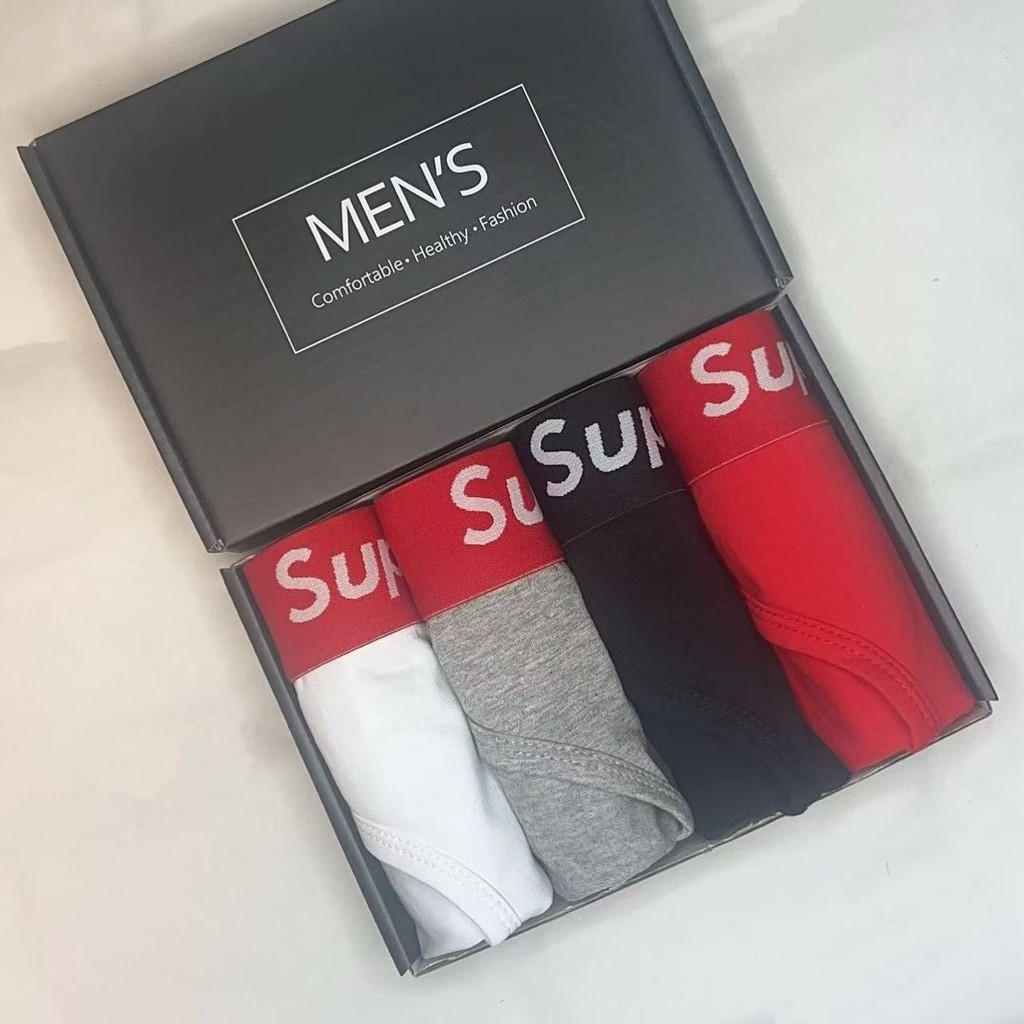 Add Add กางเกงในชาย 1กล่อง4ตัว กางเกงใน ผ้าฝ้าย(cotton) ระบายอากาศ ใส่สบาย แฟชั่นนุ่ม