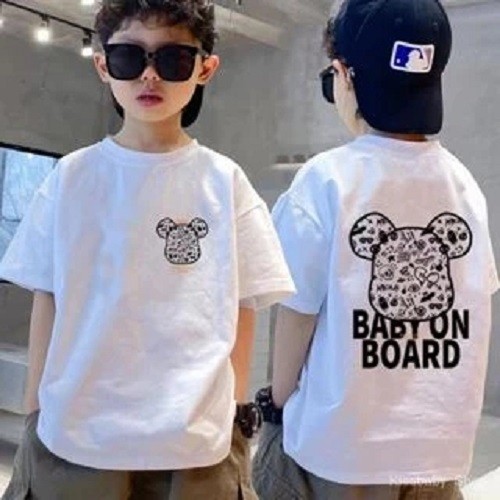 เสื้อผ้าเด็ก  kids เสื้อยืด ''BOARD BEAR''cotton t shirt โคตรนุ่ม เสื้อเด็ก แฟชั่น เสื้อ สไตล์เกาหลี boy/girl