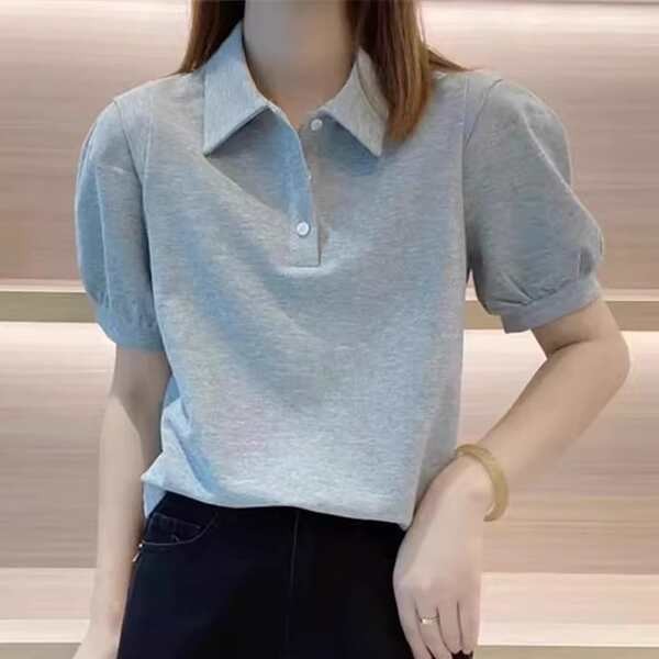 fallen angels เสื้อสวยๆ [กิจกรรม] นักเรียนฤดูร้อนเสื้อโปโลปกหลวมแฟชั่นใหม่เสื้อยืดไซส์ใหญ่ผู้หญิงแขน