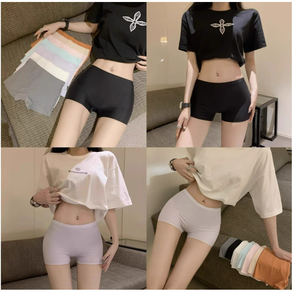 Mary กางเกงขาสั้น มุมแบน เอวยางยืด มีให้เลือกหลายสี ผ้านิ่ม กางเกงซับในกันโป๊ สไตล์ลำลอง ใส่สบาย#KK2802