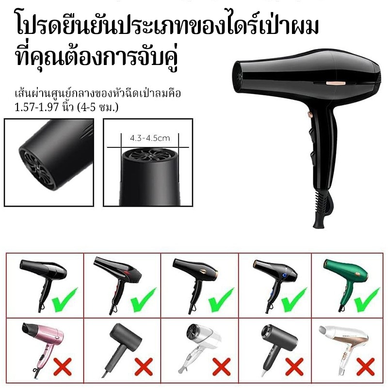 CTUHAO ฝาครอบเครื่องเป่าผม ซิลิโคน ฝาครอบเครื่องเป่าผมแบบกระจายลม ฝาครอบเครื่องเป่าผมแบบม้วนผม-- - รูปที่ 3