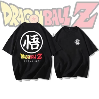 เสื้อยืดอะนิเมะดราก้อนบอลญี่ปุ่นการ์ตูนโกคูโลโก้พิมพ์เสื้อยืดแขนสั้นเสื้อยืดคอกลมสีขาวคอกลมด้านบน