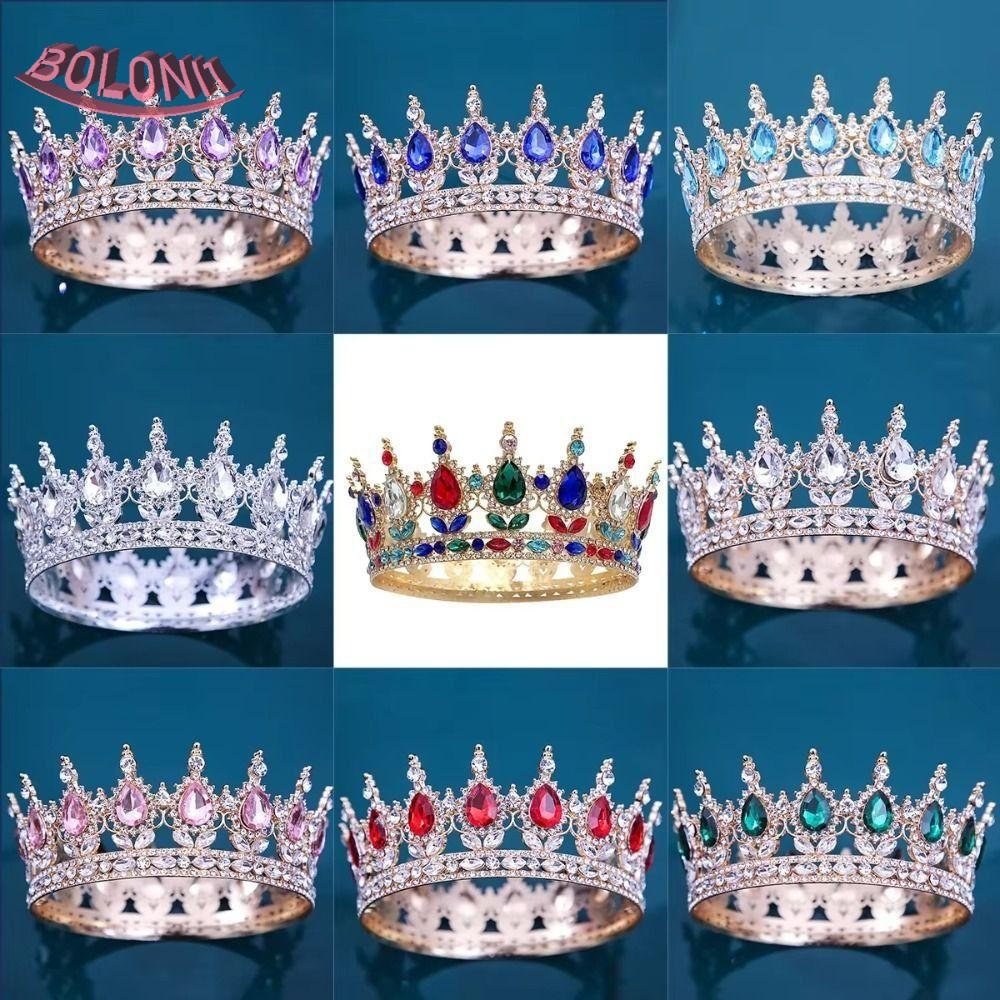 มงกุฎเจ้าสาวและพรินเซสส์ ทำจากคริสตัลและRhineStoneหรูหรา สไตล์บารอก สำหรับงานแต่งงานและการประกวดความงาม