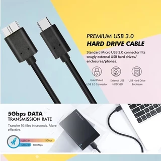 ร้านอยู่ที่ไทย สายเคเบิลฮาร์ดดิสก์ type c to micro usb 3.0 สายยาว0.5M/1M 5Gbpsต่อกับฮาร์ดดิสก์ คอม