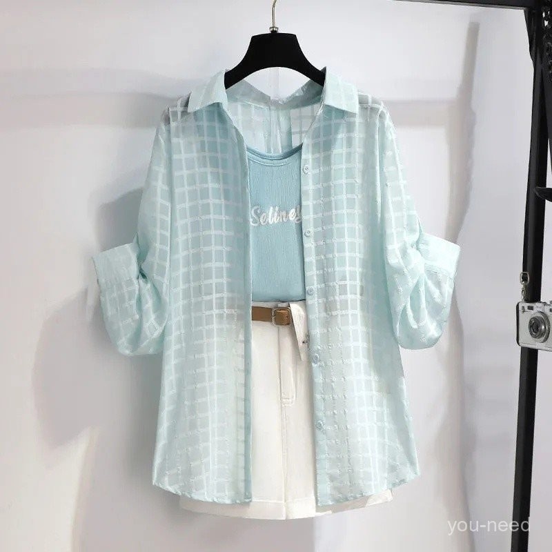 ชุดสูทลำลองสำหรับผู้หญิงไซส์ใหญ่ เสื้อชีฟองพร้อมสายเอี๊ยม รูปที่ 2