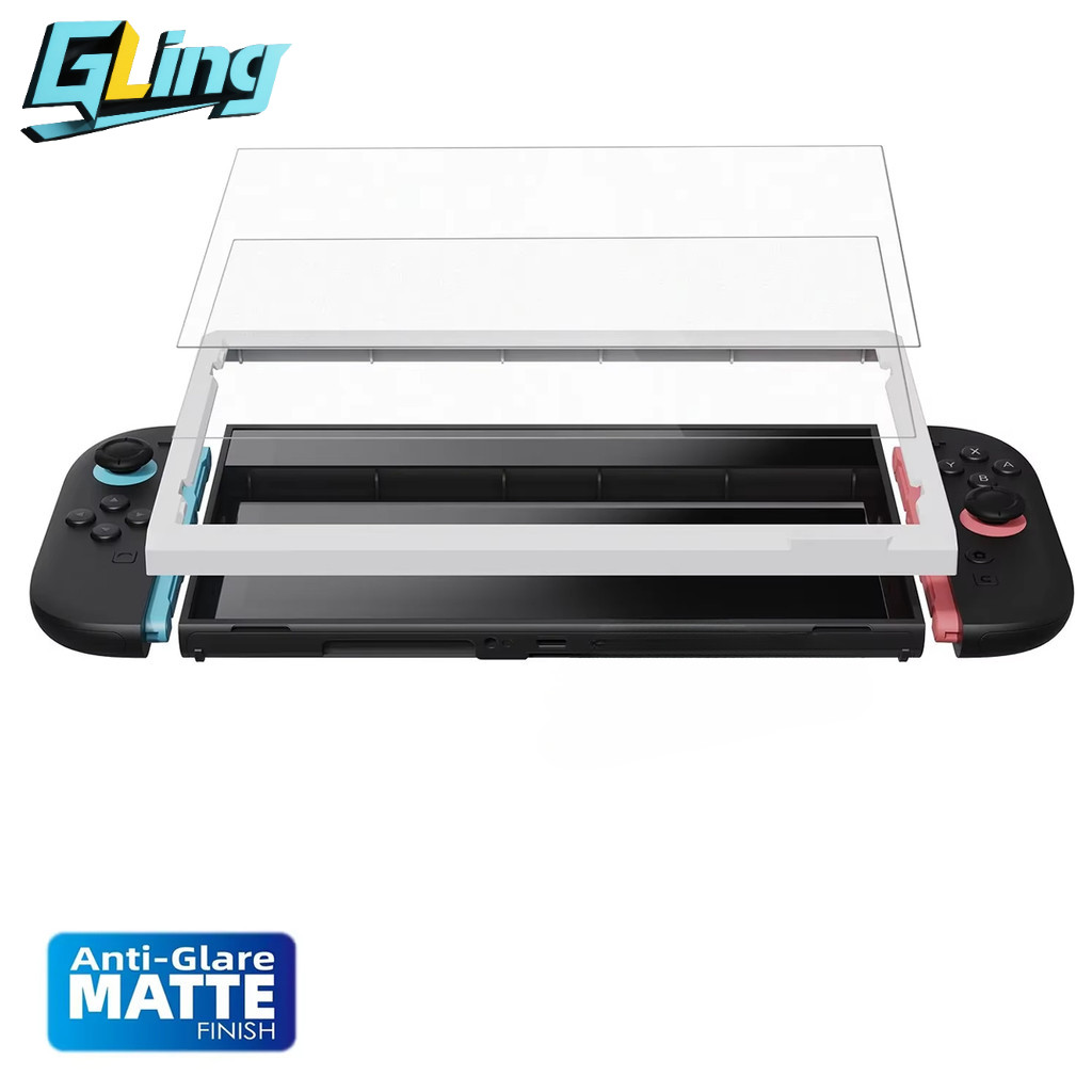 กระโหลกแอนด์โค Savage Raven: Nintendo Switch 2 เกมคอนโซลกระจกนิรภัยป้องกันหน้าจอพร้อมกรอบ EZ-Align (2 แพ็ค)