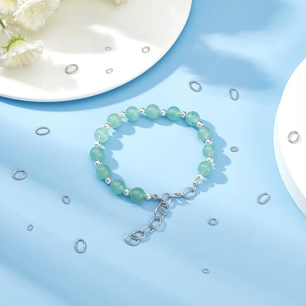 UNICRAFTALE 1000 ชิ้น 5 ขนาดรูปไข่กระโดดแหวนสแตนเลสปิดแต่ Unsoldered กระโดดแหวนตัวเชื่อมต่อเครื่องปร