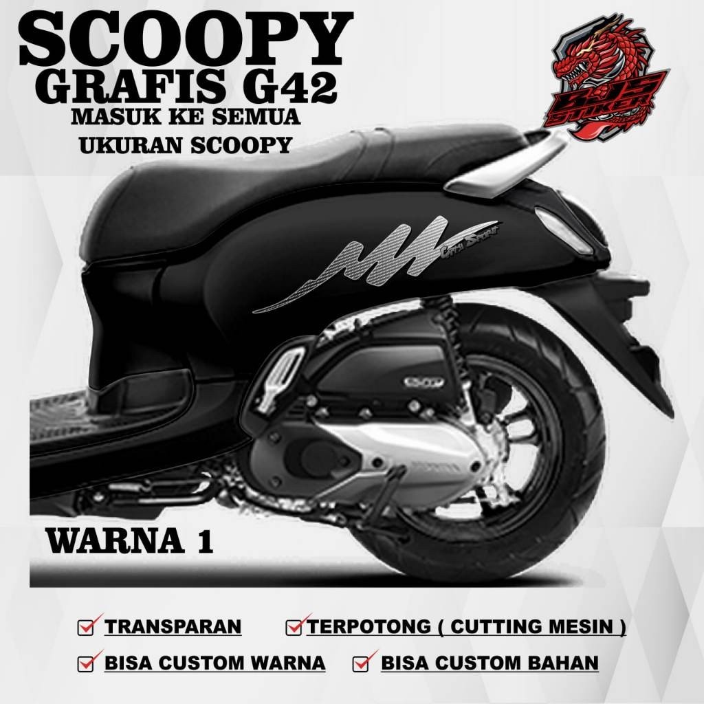 Honda Scoopy universal ฉีด g42 striping - Honda Scoopy ฉีดใส uv decal g42 กราฟิก