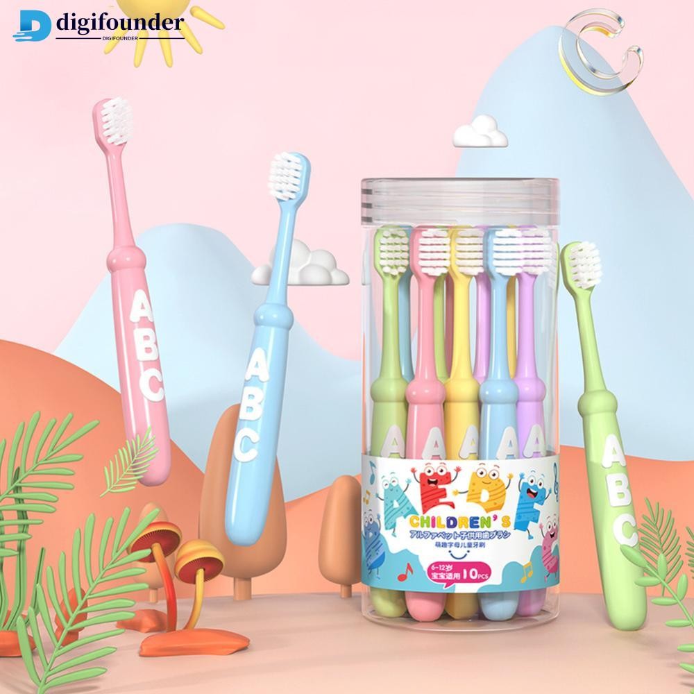 DIGIFOUNDER 4/8/10pcs ตลกเด็กแปรงสีฟันชุดเด็กไนลอนนุ่มขนแปรงสําหรับ Sensitive Gum Gingivitis ป้องกัน