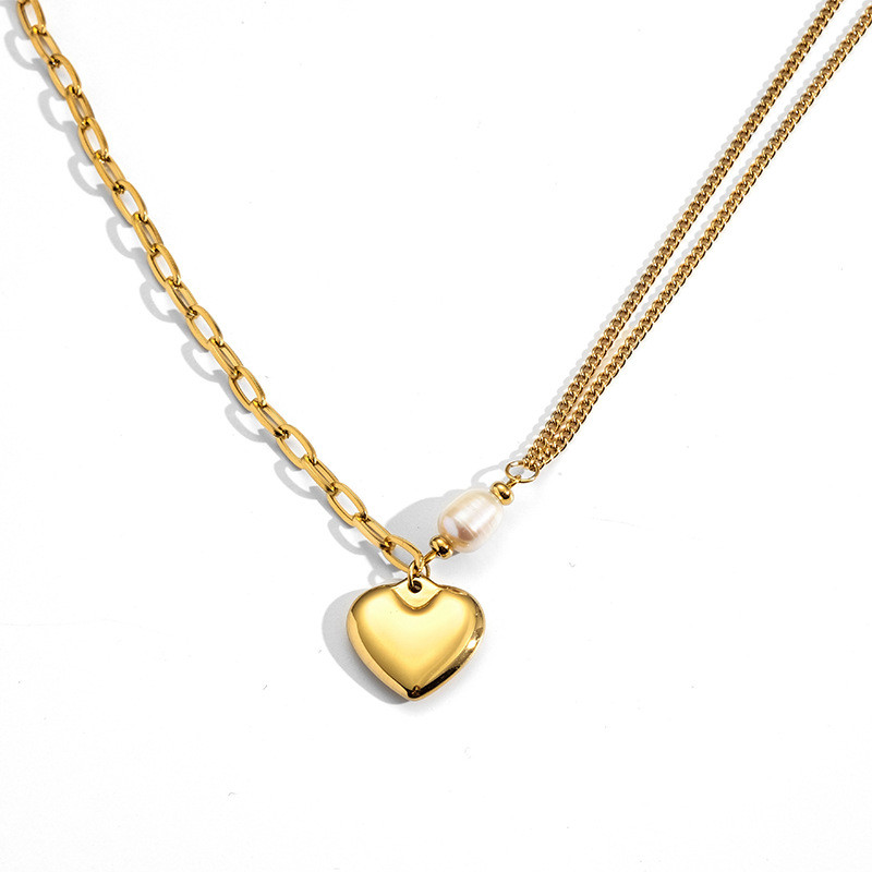 สร้อยคอมากัดแบบบารอกเพลอร์ ทำจากทองเคลือบทองแท้ 18K และไทเทเนียม สำหรับสาวๆ ดูหรูหราและเข้าได้กับทุก