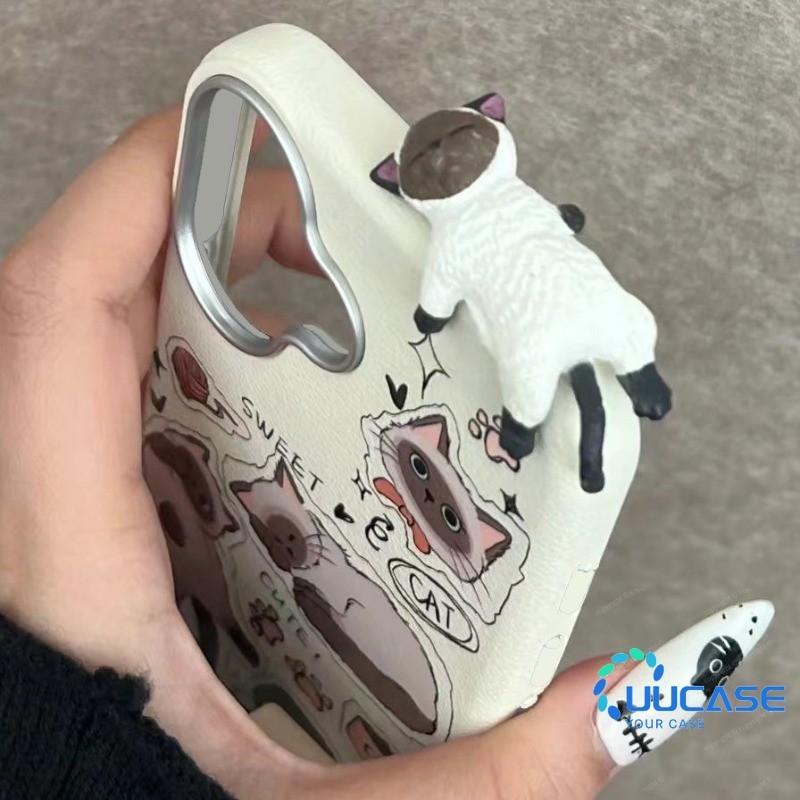 Mischievous Catเคสโทรศัพท์สําหรับIPhone 16 16Pro 16Plus 16Pro Max 11 12 13 14Plus 15Pro XR XS Max 7 8Plusฝาครอบโทรศัพท์เพื่อนสาวSP - รูปที่ 2