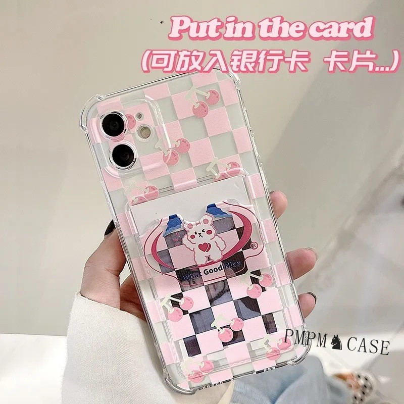 สายเชอร์รี่กระต่ายน่ารักผู้ถือบัตรกรณี Hp Vivo Y19s Pro Y29 5G Y19S V40 Lite 4G 5G Y28 Y18 Y02S Y16 