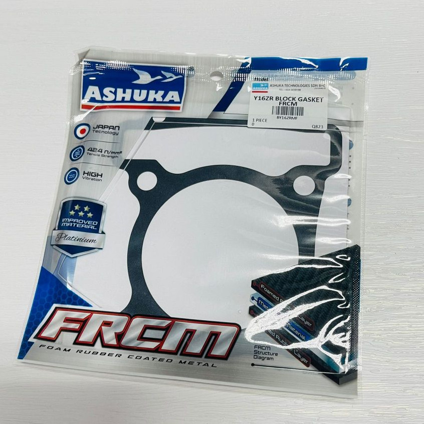 ปะเก็นบล็อค ASHUKA FRCM * STD ขนาด / 0.6MM * R15M / R15 V3 / MT15 / Y16 / NVX 155 / NMAX 155