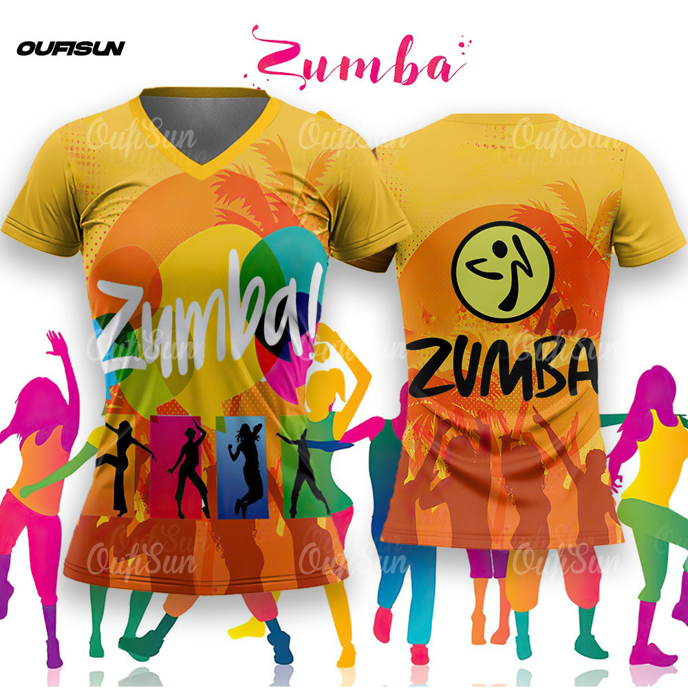 ((การปรับแต่งฟรี) ฤดูร้อน Zumba ผู้หญิง Street อินเทรนด์ Breathable Sweatshirt Quick-Drying เสื้อยืด