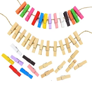 50 ชิ้น / แพ็ค 2.5/3.5/4.5 ซม. คลิปไม้หลากสี DIY คลิปตกแต่งไม้ทําด้วยมือคลิปรูปภาพ