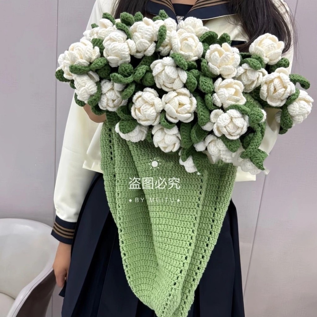 Jasmine Crochet Blanket Kit DIY Wool bouquet woven handmade blanket