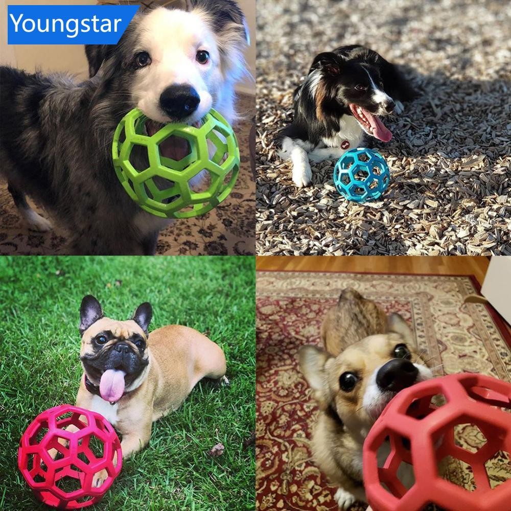 FYY 13.5 ซม.สุนัข Interactive Ball Hollow TPR กัดทน Chew Teething Balls Chewing Molar ของเล่นสําหรับ Midium สุนัขขนาดใหญ่