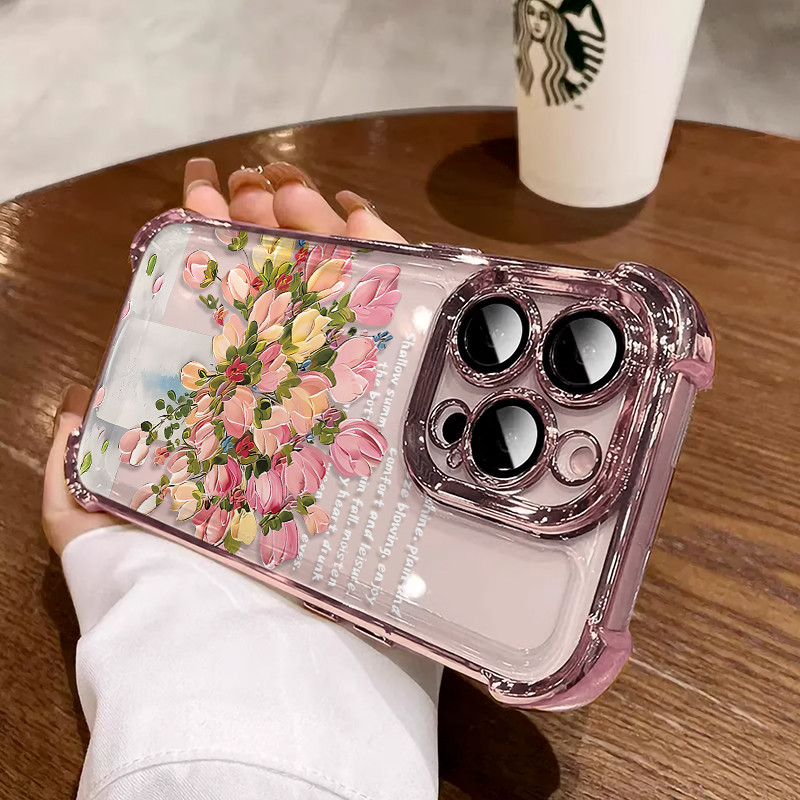 SAMSUNG 3 in1 สีชมพูแจกันดอกไม้สําหรับSamsung A03 A02S A03S A04 A05 A05S A06 A12 A13-4G A14-4G 5G A1