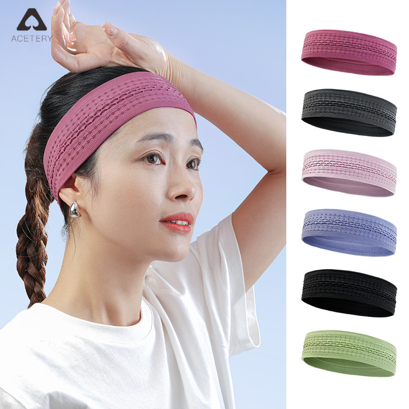 ACETERY Sweatbands Headbands แบบระบายอากาศดีสำหรับผู้หญิง ใช้งานได้หลายอย่าง เช่น โยคะ ฟิตเนส เทนนิส การวิ่ง และการเต้นรำ