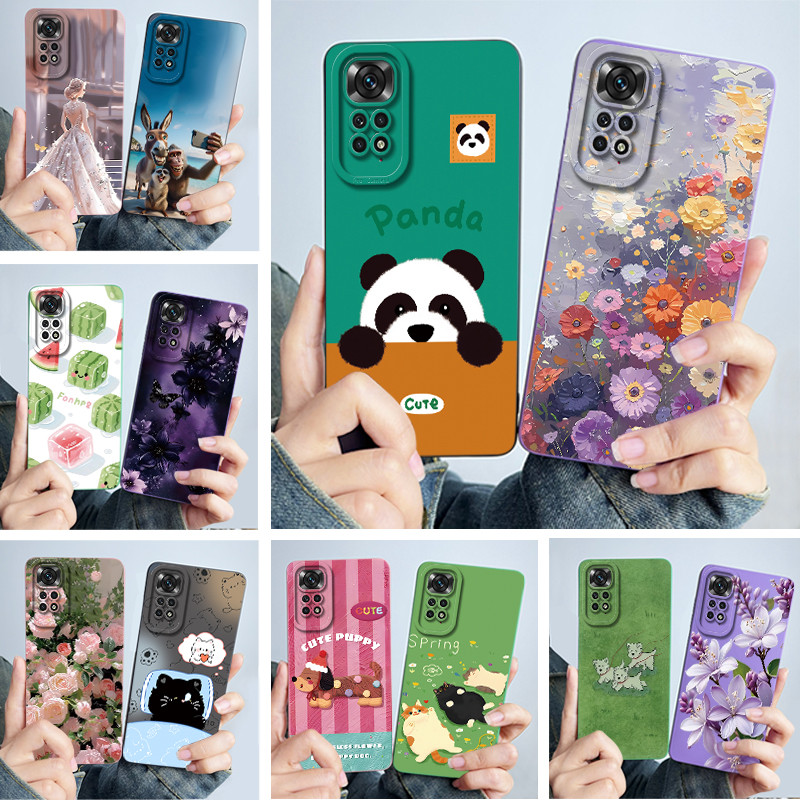 เคสโทรศัพท์สําหรับXiaomi Redmiหมายเหตุ11 Pro 11s 4G 5G Anti-Scratchปลอกกันกระแทกน่ารักPandaหวานหญิงแมวซิลิโคนนุ่มปกหลังสําหรับNote11 Shell