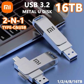 USB3.0 ไดรฟ์ปากกาความเร็วสูง 2 in 1 16TB/8TB/4TB/2TB/1TB ไดรฟ์ปากกา OTG USB แฟลชโลหะ Memory Stick Usb 3.0 ถึง Type-C Flash Disk