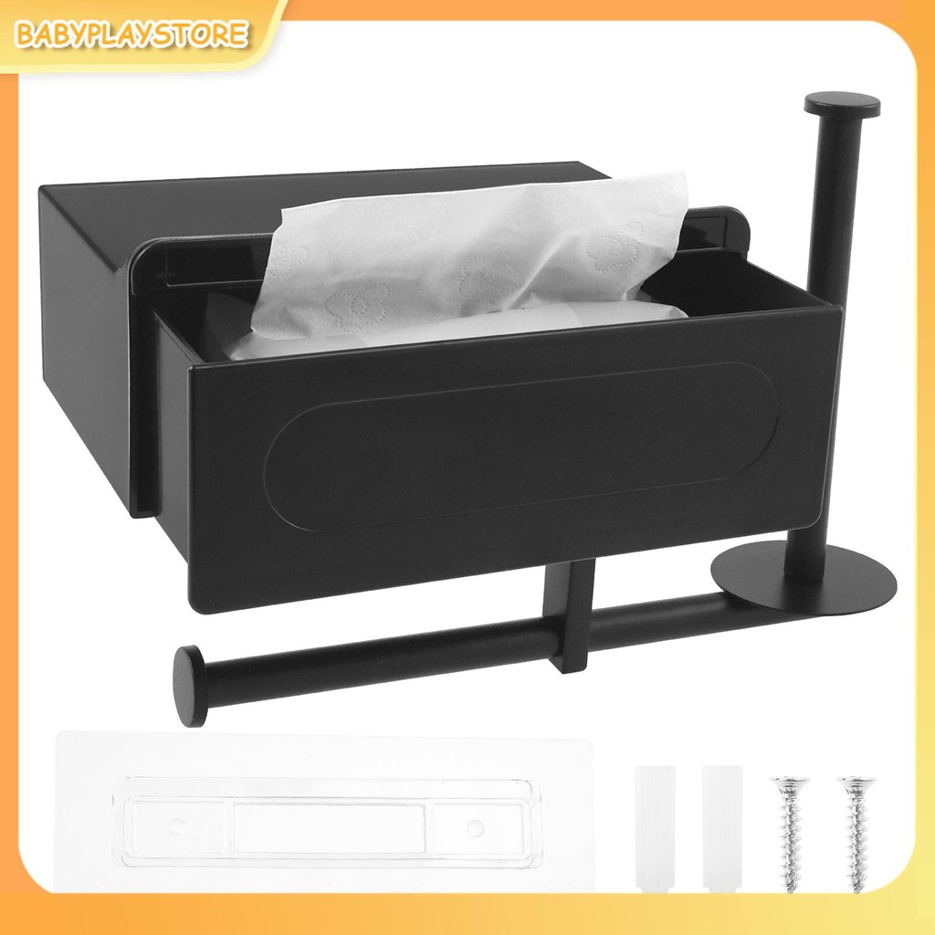 ไม่มีการเจาะที่ใส่กระดาษชําระทัวร์ริ่งผู้ถือม้วนห้องน้ําพร้อมกล่องเก็บห้องน้ํากันน้ําเนื้อเยื่อม้วนย