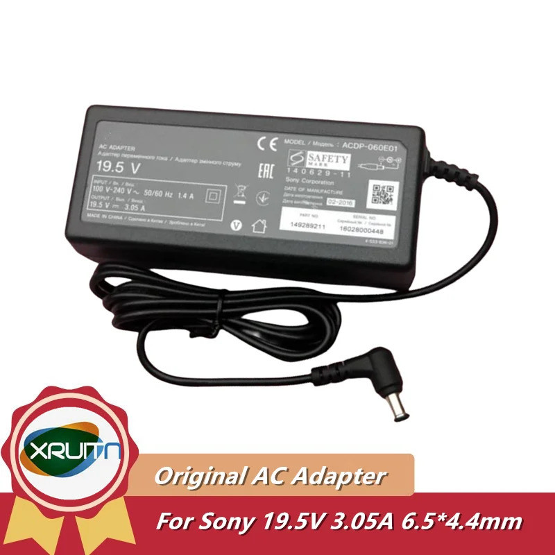 Original ACDP-060E01 19.5V 3.05A AC Adapter Charger สําหรับ Sony KDL-40W650D KDL-32R430 TV Power Sup