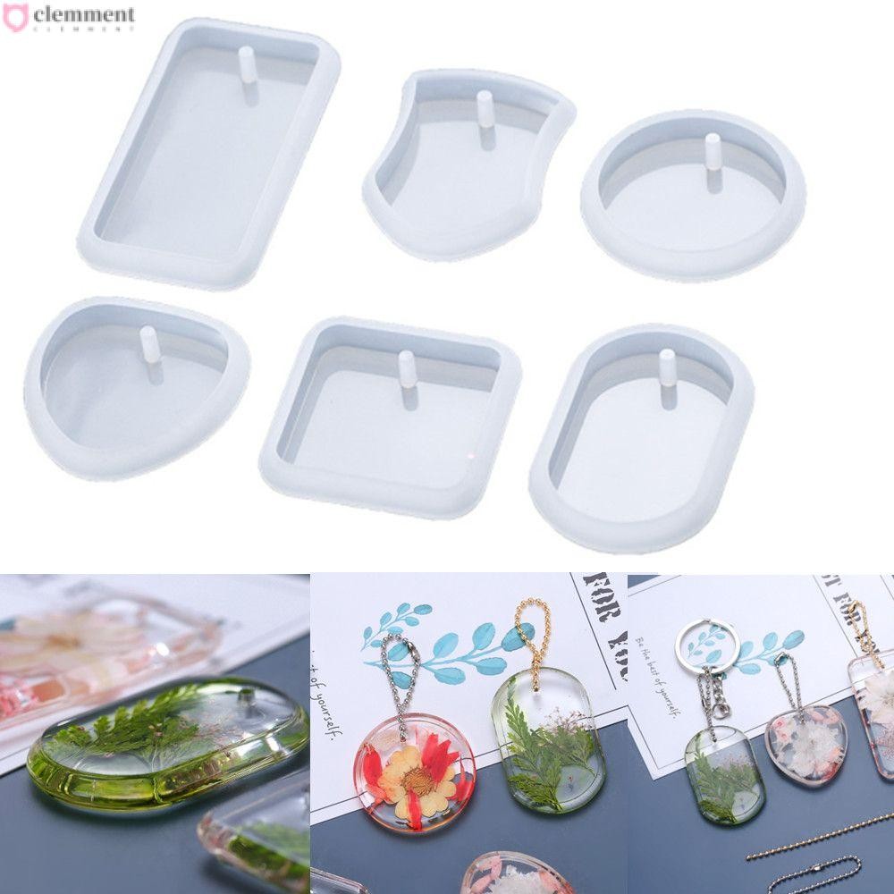 CLEMMENT พวงกุญแจสร้อยคอหัวใจแฮนด์เมดซิลิโคน Mould Epoxy สี่เหลี่ยมผืนผ้า