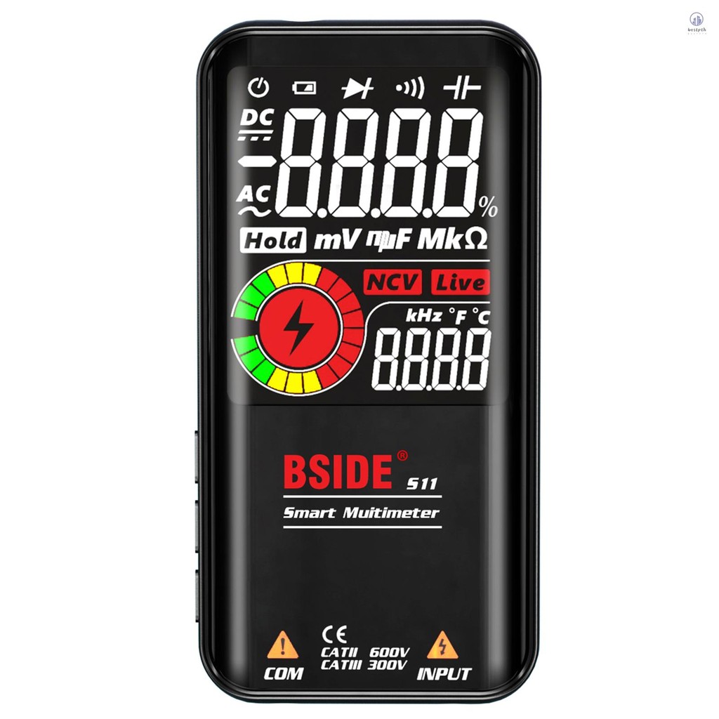 BSIDE S11 อัจฉริยะ 9999 นับมัลติมิเตอร์จอแสดงผล LCD ดิจิตอลชาร์จ Universal เมตร AC/DC โวลต์มิเตอร์ O