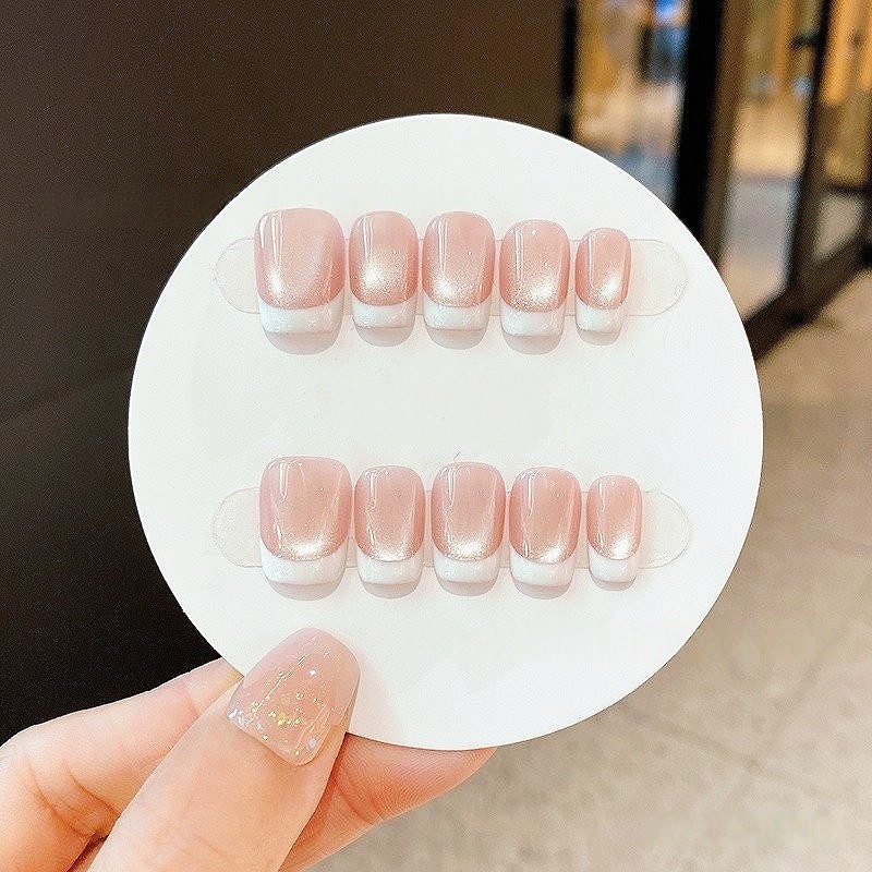 JW ส่งฟรี🌸เล็บเจลสวมใส่สไตล์เกาหลี🌸 สีเนื้อนุ่มๆ แบบเฟรนช์สุดคลาสสิก 💅 มือทำพิเศษทุกชิ้น ✨ เน้นลายเรียบหรูช่วยผิวขาวสว่าง 🌞 พร้อมอุปกรณ์ครบชุด 🎀 ส่งฟรีทั่วไทย!แถมฟรี! กาว+ตะไบ