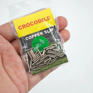 CROCODILE สลิปล็อคสายสลิง ปลอกรัดสลิง สลิปเปอร์ ล็อคลวดสลิงตกปลา COPPER SLIP (50ชิ้น/ซอง)