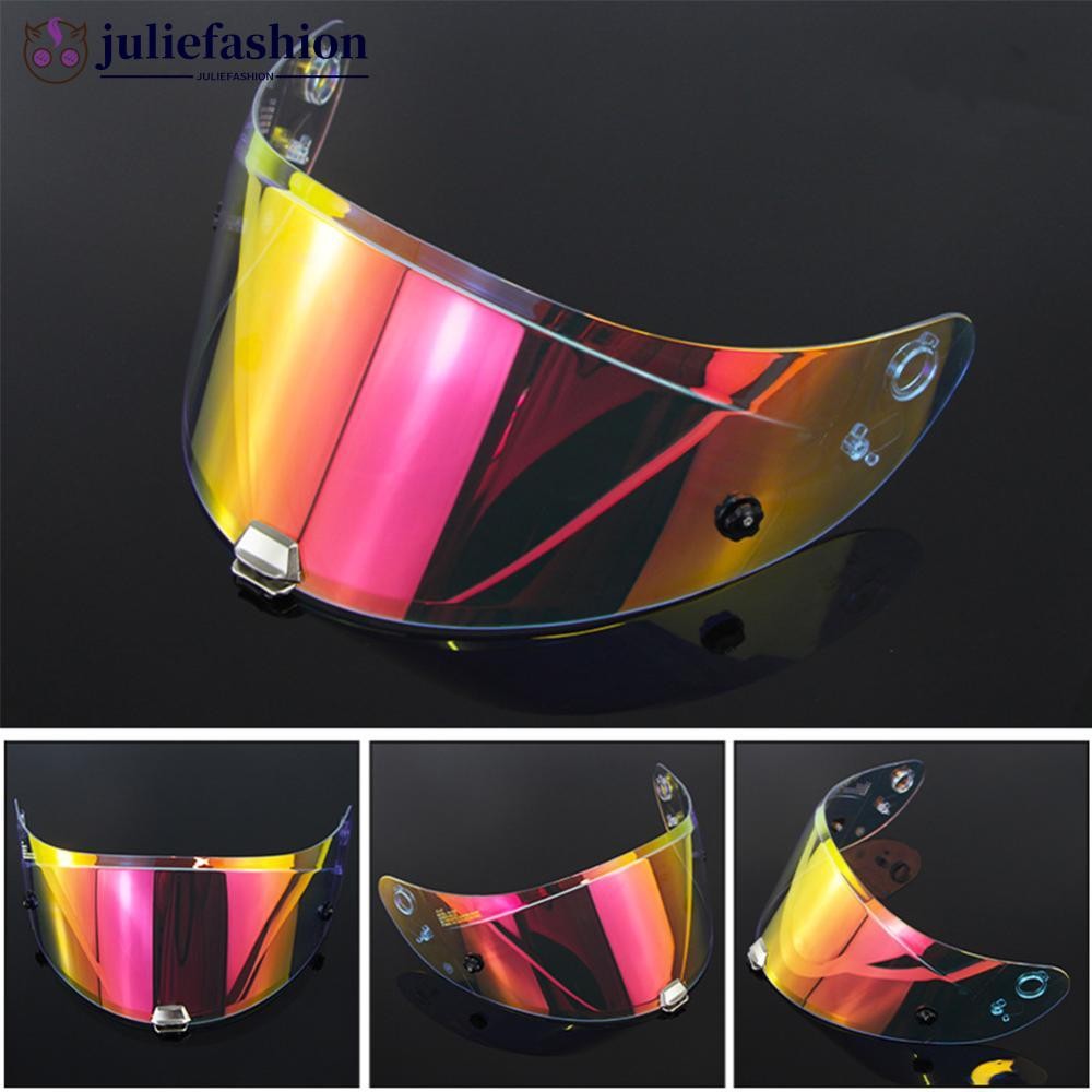 JULIEFASHION หมวกกันน็อครถจักรยานยนต์ Visor เลนส์หมวกกันน็อค Visor ชุบเลนส์ป้องกันรังสียูวี Faceshie