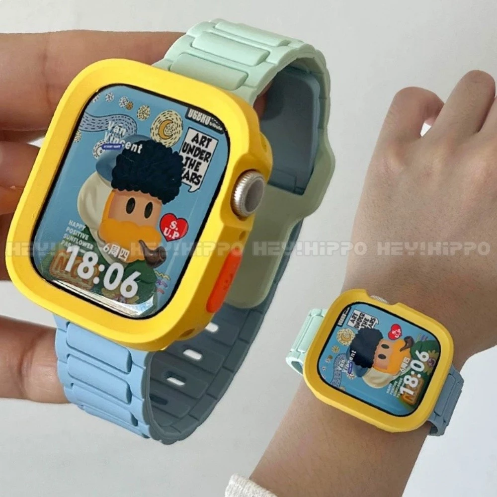 สายดับเบิ้ลโทน+เคสกันรอย เหมาะสําหรับ ฉันดู 49/46/45/44/42/41/40/48มม เหมาะสําหรับสมาร์ทวอทช์ 10/9/8/7/6/5/กับ/4/3/2/1