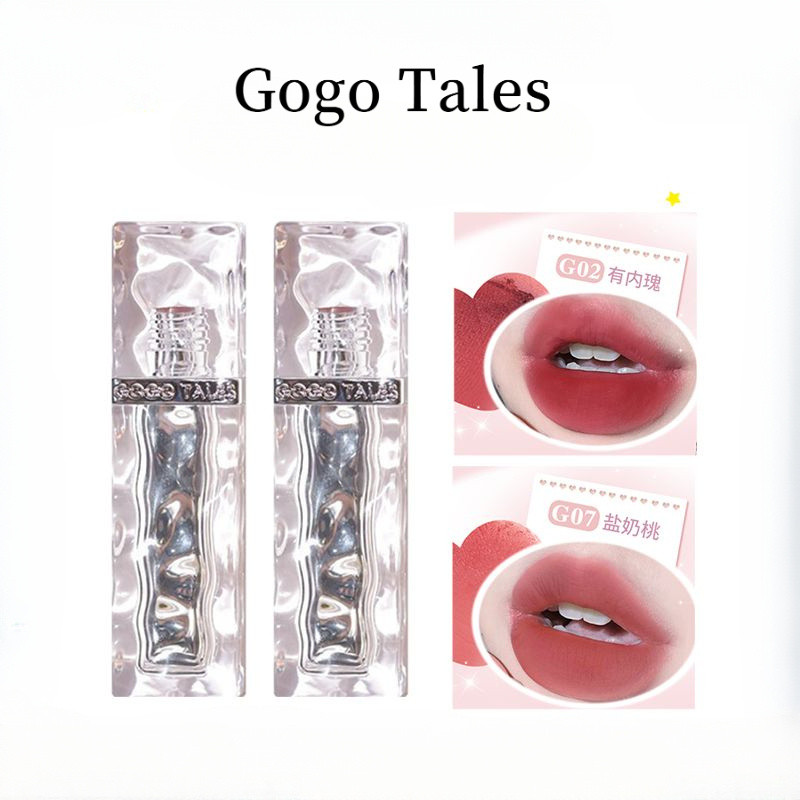 Gogo Tales Ice Cube Lip Mud ฤดูใบไม้ร่วงและฤดูหนาวปากริมฝีปากสีแดงง่ายต่อการสีไวท์เทนนิ่งราคาไม่แพงนักเรียนหมอกFace Matteแก้มสีแดงริมฝีปากเคลือบแต่งหน้า