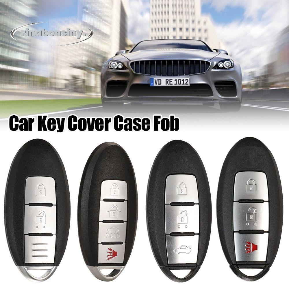RINABONSINY รถ Remote Key SHELL, ABS Uncut Blade กุญแจรถ,อุปกรณ์เสริมในรถยนต์ 2/3/4 ปุ่มสีดํากุญแจรถสําหรับ Nissan/Altima/Maxima/Murano/Rogue/Sunny/Teana/Versa กุญแจรถ