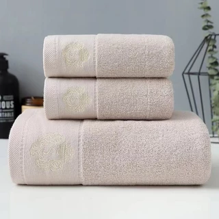 ผ้าเช็ดตัวไซส์ใหญ่พิเศษ โลโก้สีทอง ผ้าCotton 100% ขนาด70x140 Cm ซับน้ำดี ขนไม่หลุด ผ้าหนานุ่มสบาย