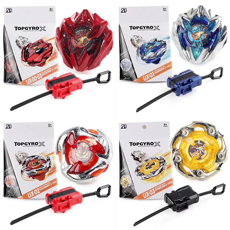 เบเบลด X รุ่น TOPGYRO X เป็นเหล็ก มีที่ชูดกับสายดึงแถมให้ในกล่อง ฝึกทักษะการคิดและกลยุทธ์การต่อสู้