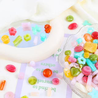 ลูกปัดอะคริลิกคละสี 20 กรัม สําหรับทําเครื่องประดับ DIY อุปกรณ์เย็บเสื้อผ้า สร้อยข้อมือ สร้อยคอ