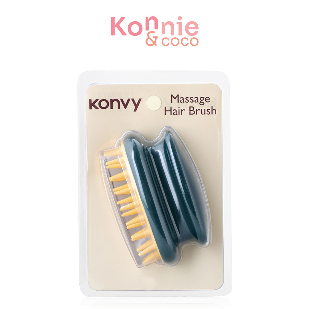 Konvy Massage Shampoo Hair Brush #Green แปรงสระผมและนวดหนังศีรษะ สีเขียว.