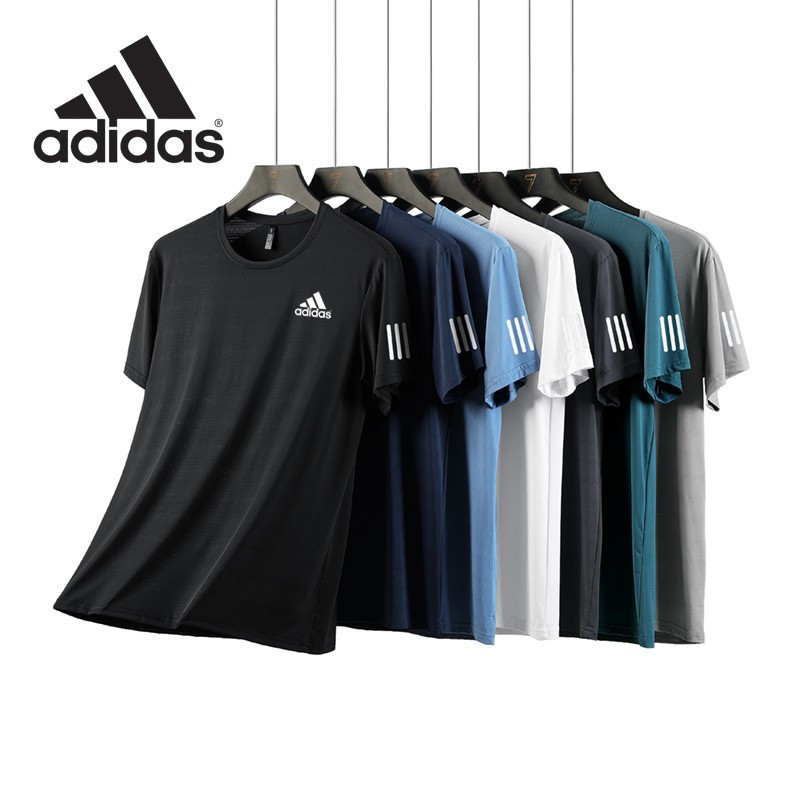 คู่รักขนาดใหญ่สามบาร์แขนสั้นเสื้อยืดผู้ชายฤดูร้อนบางผ้าไหมน้ําแข็งแห้งเร็วครึ่งแขนผู้หญิงเสื้อน้ําแข็งแห้งเร็ว #OL-23881-AD